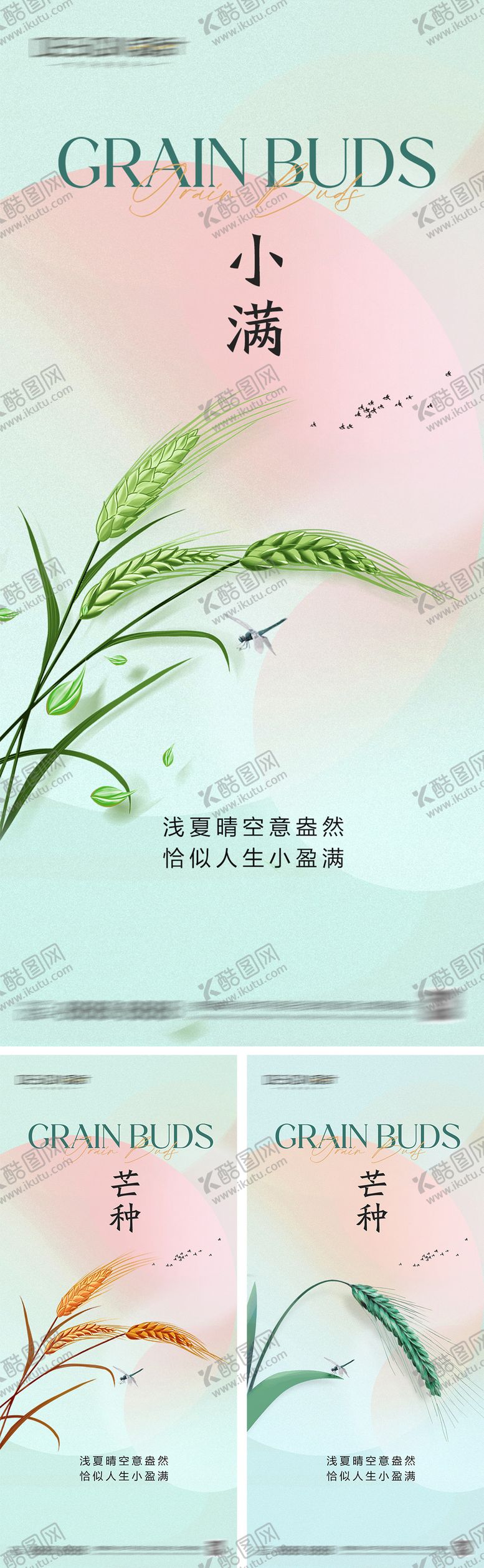 编号：63660705112318513052【酷图网】源文件下载-小满芒种节气系列海报