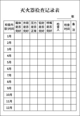 灭火器使用记录表