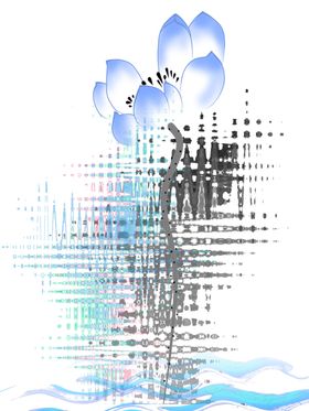 素雅荷花客厅装饰画