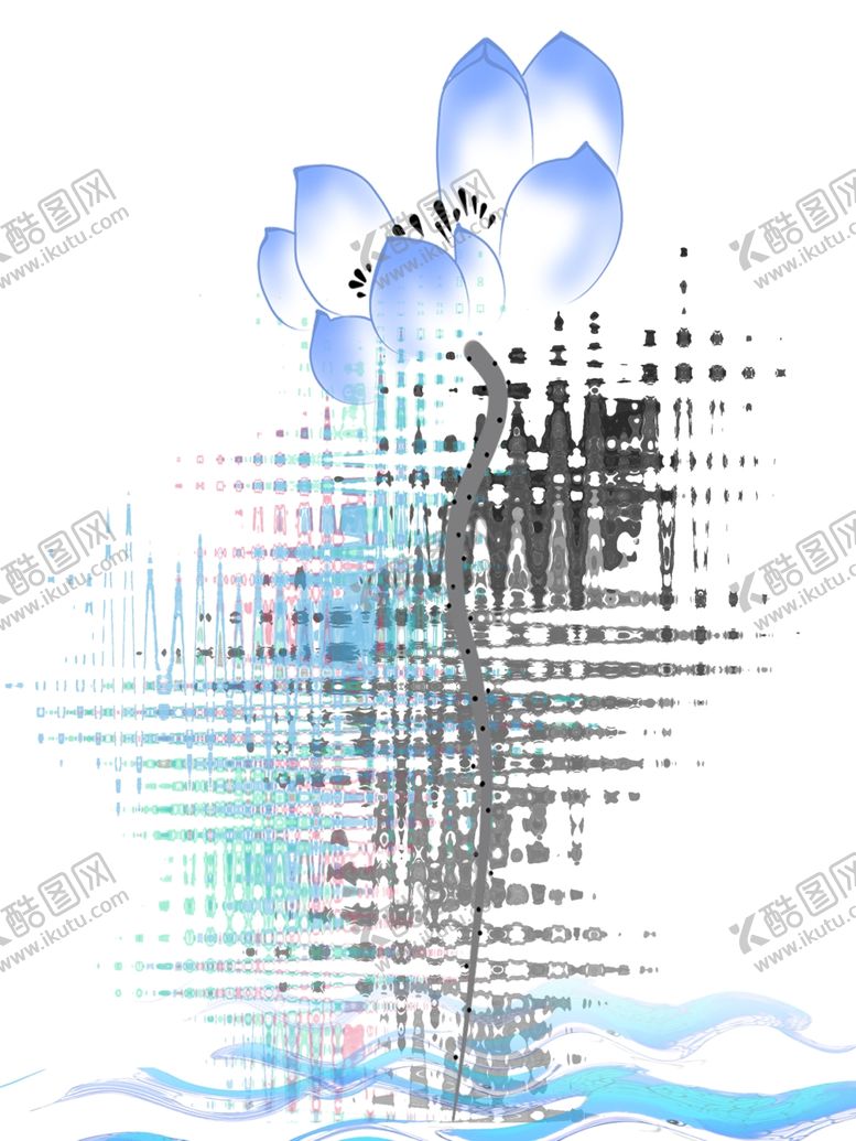 编号：16829010260319592788【酷图网】源文件下载-素雅荷花客厅装饰画