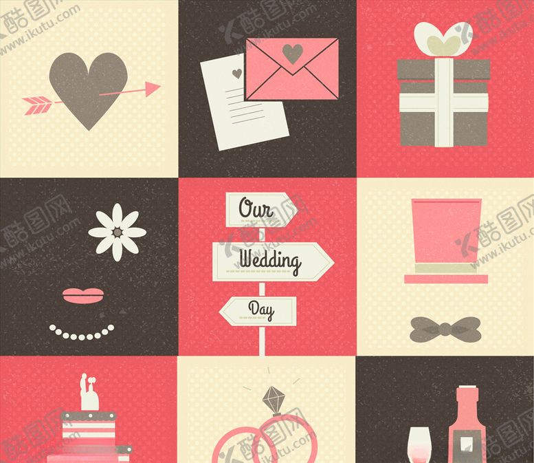 编号：46053011010001441560【酷图网】源文件下载-复古婚礼标签