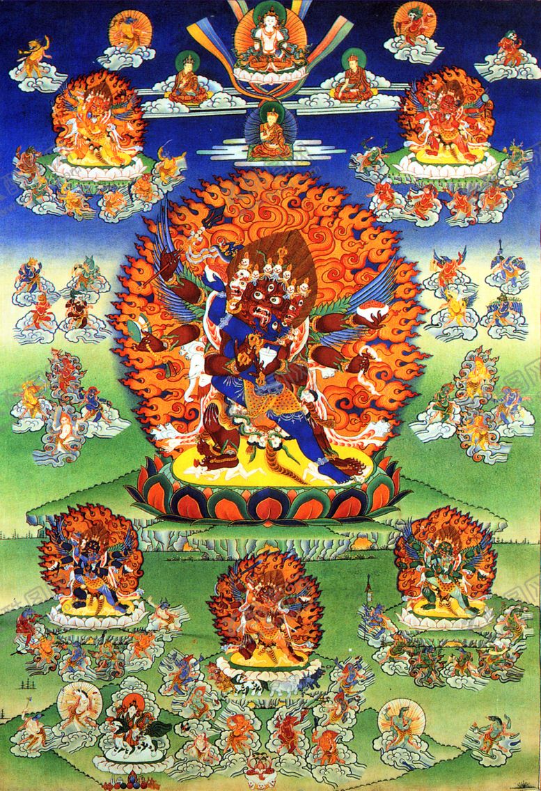编号：50467201270617191601【酷图网】源文件下载-文物百尊唐卡
