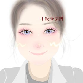 手绘微笑女孩