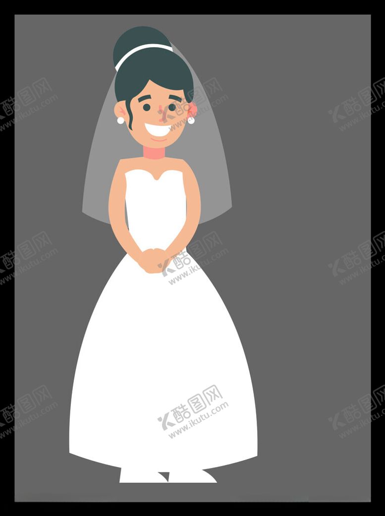 编号：47891112161218294117【酷图网】源文件下载-手绘婚纱女孩