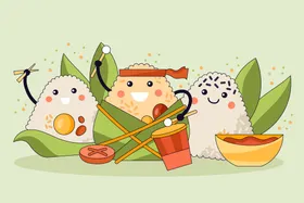 端午节活动宣传单插画
