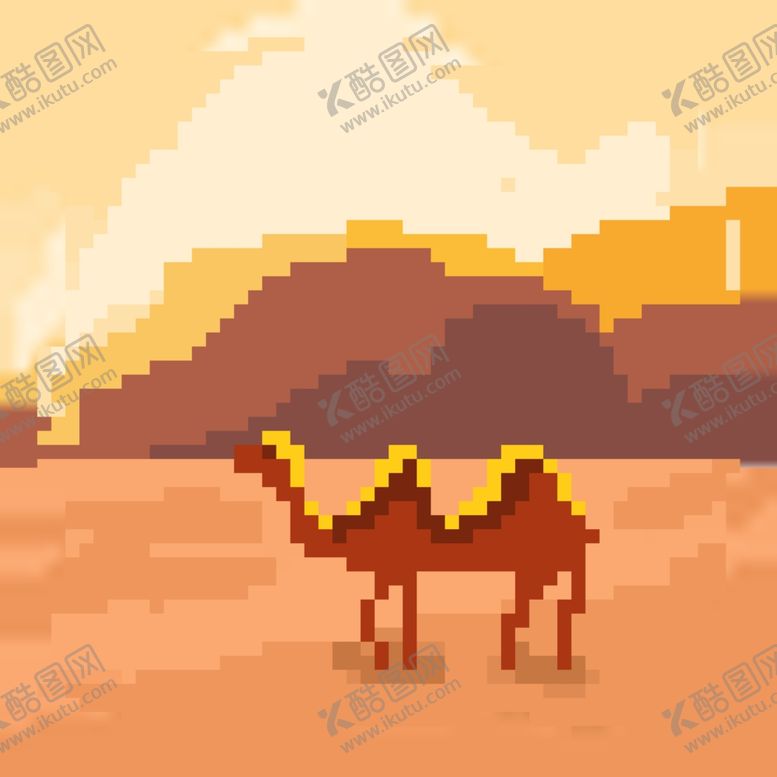 编号：80403105090815405160【酷图网】源文件下载-卡通马赛克骆驼