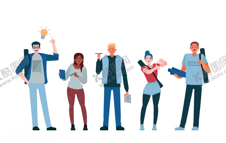 编号：38380909290032015933【酷图网】源文件下载-矢量卡通休闲人物