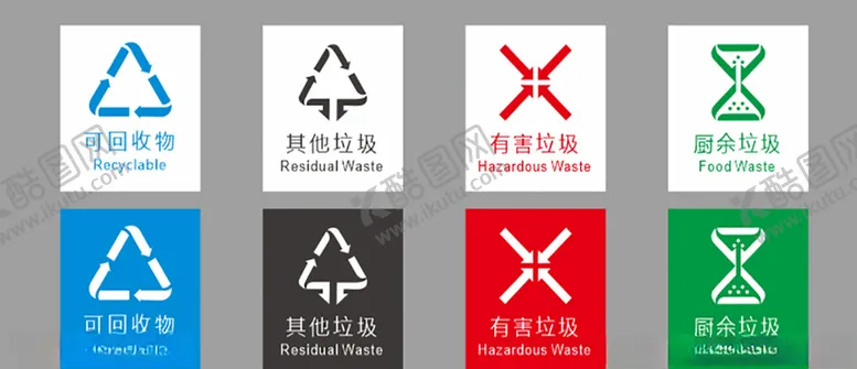 编号：52373204121042251204【酷图网】源文件下载-垃圾分类图标