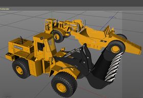 c4d模型车辆铲运机