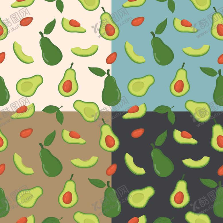 编号：70181510260636561228【酷图网】源文件下载-牛油果图案素材