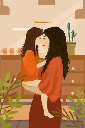 母亲节插画展架爱在来了
