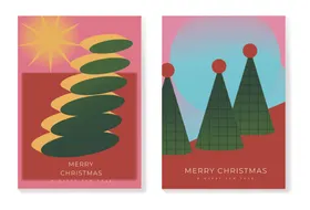 自然风景插画卡片