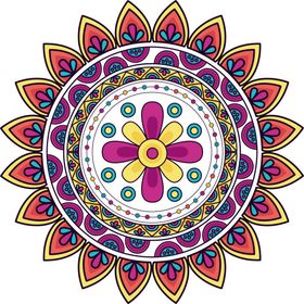 彩色复古花纹