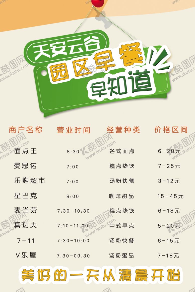 编号：45326910010057441571【酷图网】源文件下载-早餐菜单