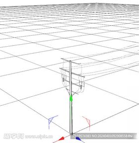 C4D模型电线杆