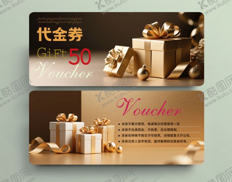 编号：91603706300630584362【酷图网】源文件下载-奢华代金券设计