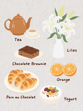 精致茶点与花卉优雅组合