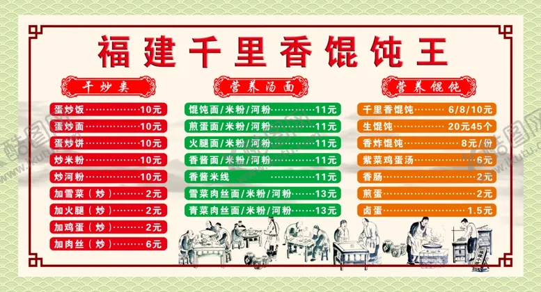编号：70557102052225579603【酷图网】源文件下载-福建千里香馄饨王