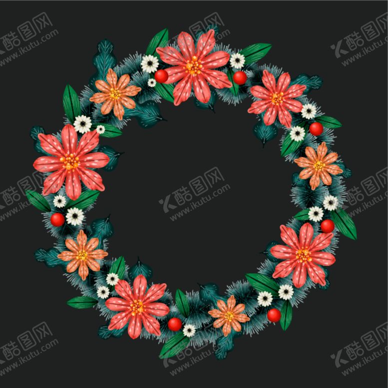 编号：60470412130631551066【酷图网】源文件下载-圣诞节花环