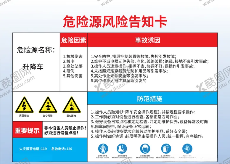 编号：79348104061512004315【酷图网】源文件下载-危险源告知卡