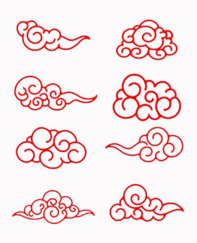 中国风红色云纹