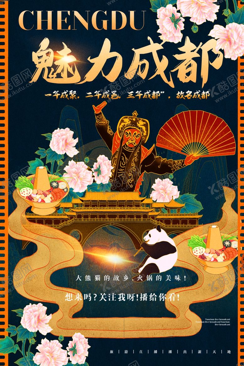 编号：58278209282244096388【酷图网】源文件下载-成都城市景区旅游宣传海报
