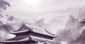 古风建筑物风景画