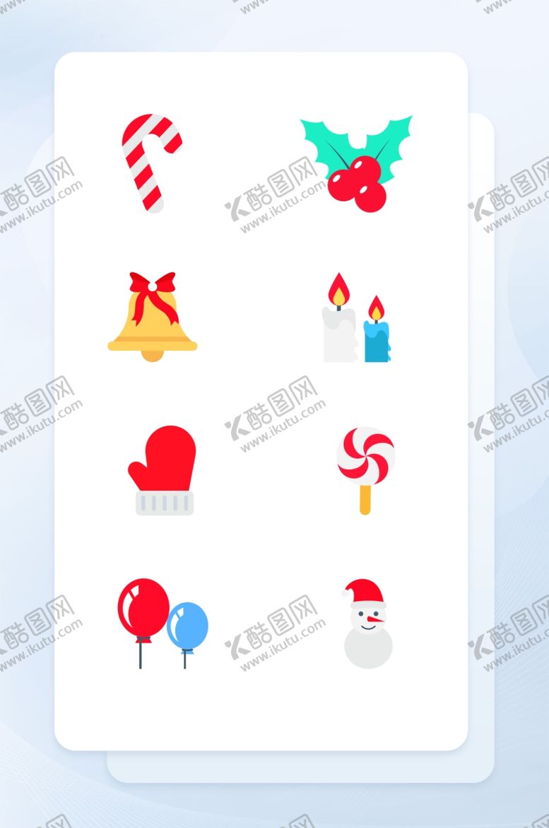 编号：87779904181814006614【酷图网】源文件下载-平安夜圣诞节扁平风拟物图标圣诞