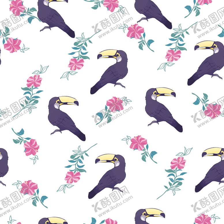 编号：64841309270909519021【酷图网】源文件下载-叶子花卉无缝图案