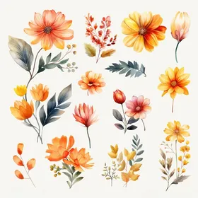 水彩花卉插画素材集合