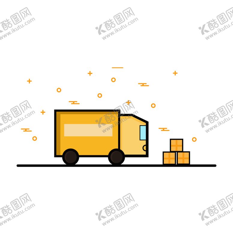 编号：16359804221643502696【酷图网】源文件下载-快递车插画