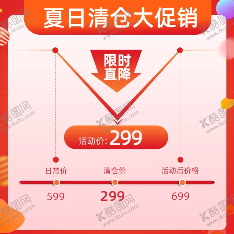 编号：56091804170213219851【酷图网】源文件下载-夏日清仓大促盛典价格曲线主图