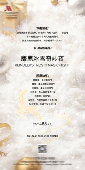 白色系圣诞节节日海报