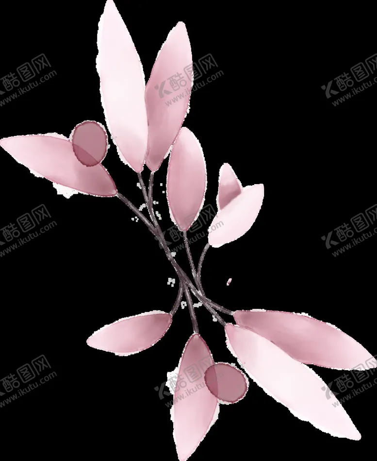 编号：49313210231725574331【酷图网】源文件下载-粉色花型叶子植物