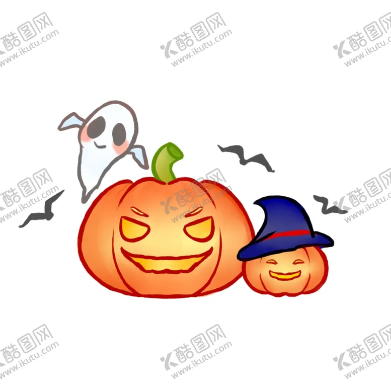 编号：69447912160023494066【酷图网】源文件下载-南瓜幽灵蝙蝠