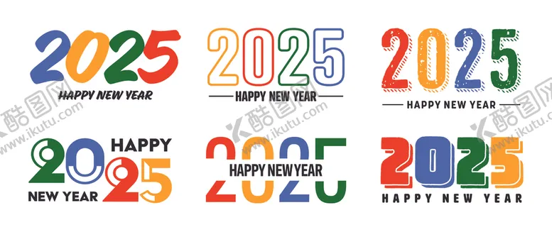 编号：65398303071524269430【酷图网】源文件下载-2025年新年快乐艺术字