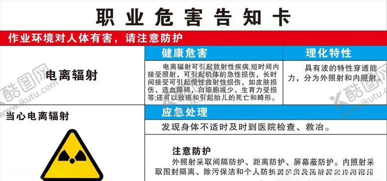 编号：33616505082134274243【酷图网】源文件下载-职业危害告知卡