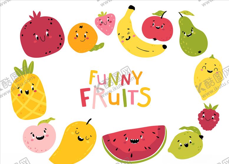 编号：67645010210442135119【酷图网】源文件下载-卡通水果