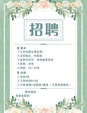 服装店招聘海报