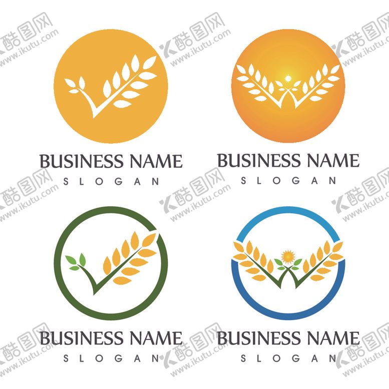 麦穗图标医疗鸟类房产logo企业logo