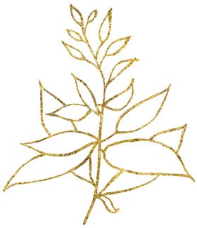 金色线条植物图案