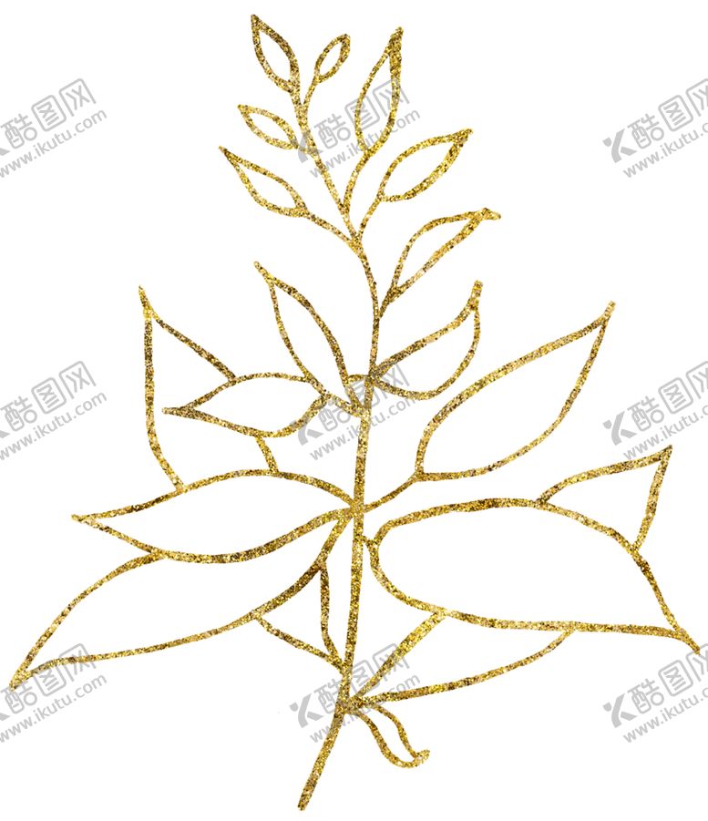 编号：45878610230704416132【酷图网】源文件下载-金色线条植物图案