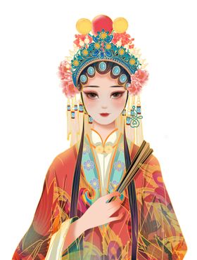 国潮美女插画