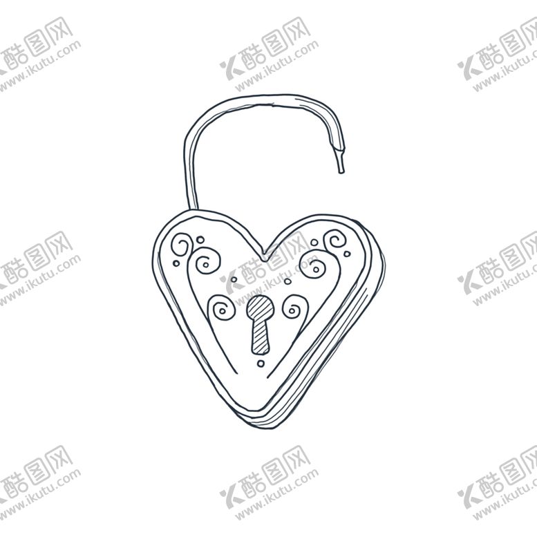 编号：69186710092151284421【酷图网】源文件下载-心型锁纹身图案
