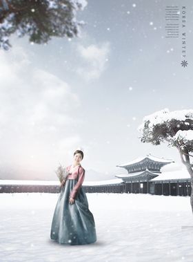 韩国人物城市背景素材