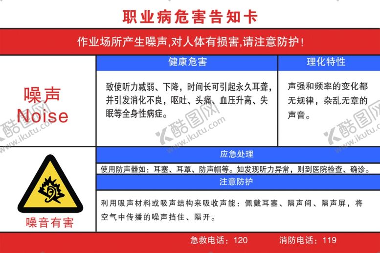编号：38844910220145518583【酷图网】源文件下载-职业危害告知牌