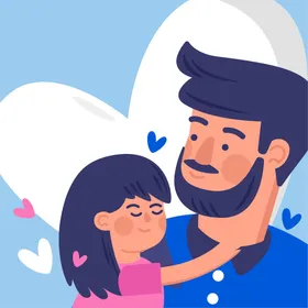 父亲节子女海报插图