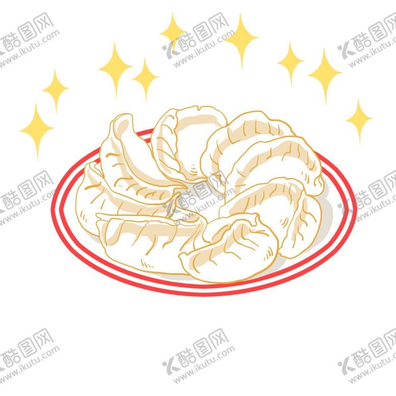 编号：93379806241014121330【酷图网】源文件下载-手绘饺子素材