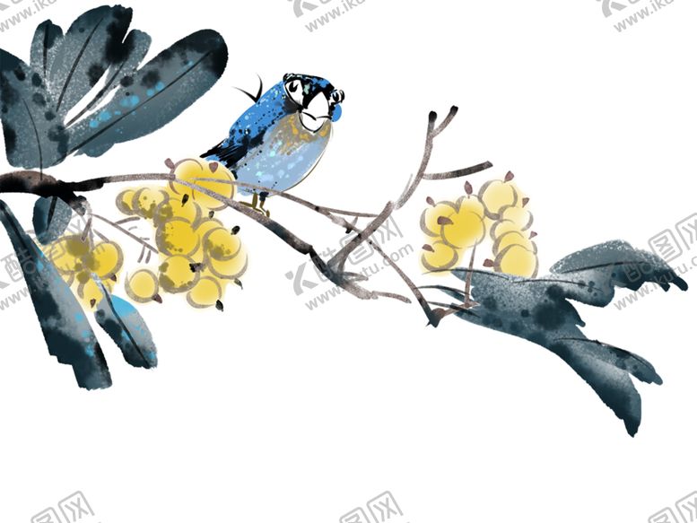 编号：11101509291548362576【酷图网】源文件下载-黄鹂鸟古风传统水墨国风海报素材