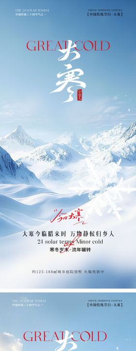 二十四节气大寒手机宣传海报